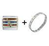 Statue Of  Liberty  On Stripes Italian Charm Bracelet