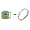 Grad Cap And Degree Combination Italian Charm Bracelet