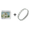  Soccer   Ball  On Field Italian Charm Bracelet