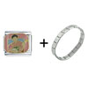  Japanese  Girl And Biwa Italian Charm Bracelet