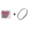 2  Hearts  Combination Italian Charm Bracelet