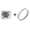 Butterfly Fish Navy Combination Italian Charm Bracelet