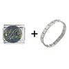 Circle Flower Vine Italian Charm Bracelet