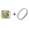 Stained  Glass  Window Italian Charm Bracelet  ... 