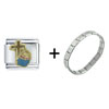 Easter Basket &amp;  Cross  Italian Charm Bracelet
