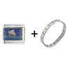  Sailboat  At Night Italian Charm Bracelet