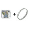 Blue Snowman Italian Charm Bracelet