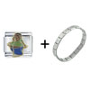 Chubby Little  Boy   Italian   Charm  Bracelet