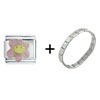  Happy Face  Flower Combination Italian Charm Bracelet