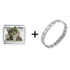 Flower Cat Italian Charm Bracelet