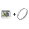 Christmas Holly &amp; Ornament Combination Italian Charm Bracelet