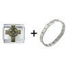 Celtic  Cross  Combination Italian  Charm   Bracelet 