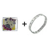 Pug In Bow &amp;  Collar  Italian Charm Bracelet