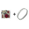 Pug July  Ruby  Color Italian Charm Bracelet