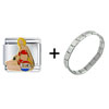 Woman With Pepsi Beach  Ball  Italian Charm Bracelet
