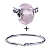 Light Pink Murano  Glass   Pattern  European Bead Bracelet  ... 