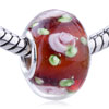 Red Rose Murano Glass European Beads