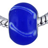 Blue With White Stripes Murano Glass European Beads