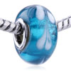 Blue And White Flower Murano Glass European Beads GB191