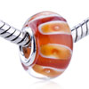  Red  Orange Stripe  Murano   Glass  European Beads