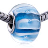 Blue Stripe Murano Glass European Beads GB211