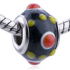 Black Red Spots Murano Glass European Beads