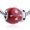 Red Ladybug Murano Glass European Beads