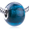 Navy Blue Seabed Murano Glass European Beads