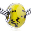 Yellow Black Spots Murano Glass European Beads