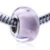 Pink Purple Sand Murano Glass European Beads