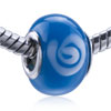 Blue Circle Flower Murano Glass European Beads