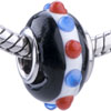 Black Spots Murano Glass European Beads
