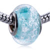 Blue Snow Murano Glass European Beads