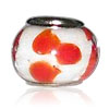 Orange  Red  Clover  Murano  Glass European Beads