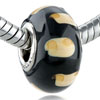  Glitter  Khaki Stripe Murano Glass European Beads