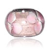 Silver Foil  Pink  Clover Translucent  Murano   Glass  European  ... 