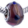  Garnet  Black Spots Murano Glass European Beads