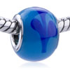  Blue  Flower  Murano   Glass  European Beads GBD035