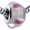 Translucent Pink Petal Murano Glass European Beads