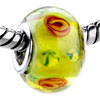 Yellow Green Red Flower Murano Glass European Beads