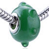  Emerald  Spots Murano Glass European Beads