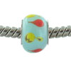 Red And Yellow Droplet Murano Glass European Beads