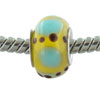 Blue And Black Spotted Murano Glass European Beads