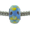 Yellow Black Spotted Murano Glass European Beads