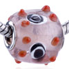 Light Pink Red Spots Murano Glass European Beads