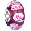 925 Sterling  Silver  Red Murano Glass With Pink  Rose  Flower Beads  ... 