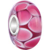 925 Sterling  Silver Rose  Pink Flower Petal Murano Glass Beads  ... 