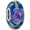 Sapphire Blue Ball Purple Green Flowers All Brand Murano Glass Beads Charm...