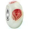 Clear White Ball Light Red Heart All Brand Murano Glass Beads Charms Brace...
