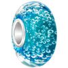 Aquamarine Blue Ball Clear White Dots Fit All Brand Murano Glass Beads Charms Bracelets Brands